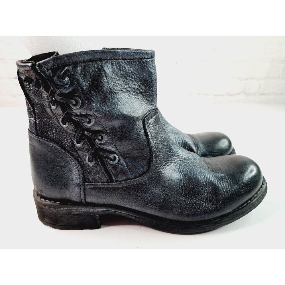 Eric MICHEAL Geniune Leather Black Metallic Bootie Womens Size US 10 EUR 41